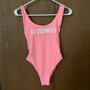Aerie Pink Bodysuit One Piece with Scoop Neckline Size Small